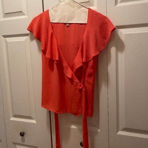 Coral Wrap Top